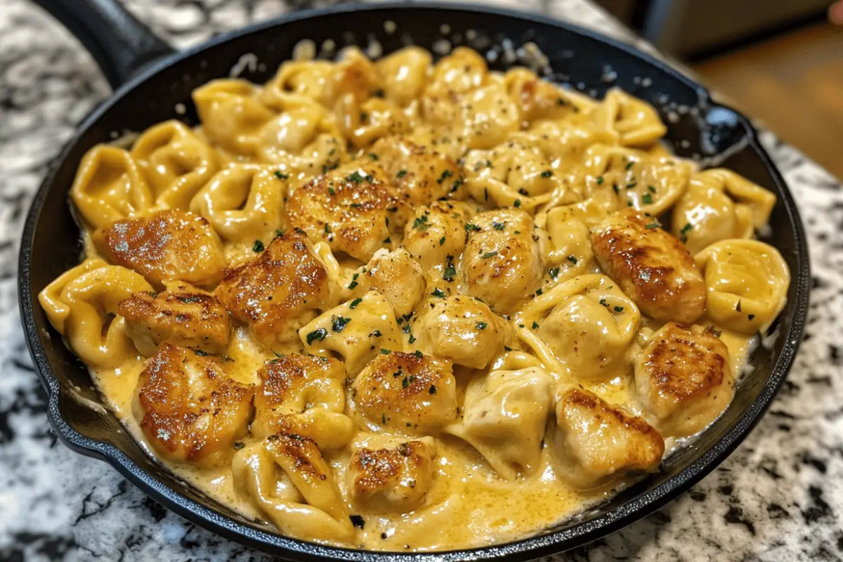 Skillet Chicken Alfredo Tortellini