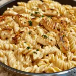 Creamy Garlic Butter Chicken Rotini Alfredo – Rich and Flavorful Comfort Food