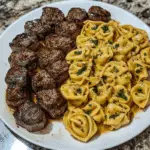 Smothered Steak Bites in Creamy Velveeta Tortellini
